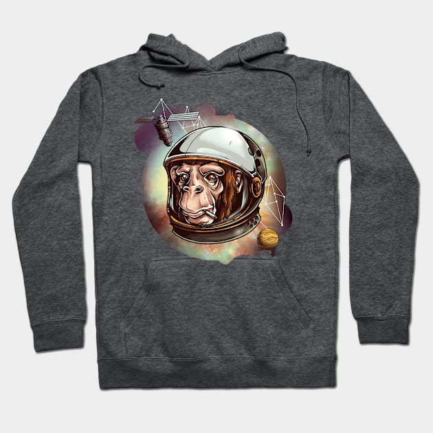 Astro Chimp Cosmic Night Hoodie by stratag